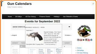 September Firearm Calendar 2022 - Updating GunCalendars.com LIVE