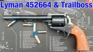 Ruger Blackhawk Bisley 45 Colt with Lyman 452664 and Trailboss