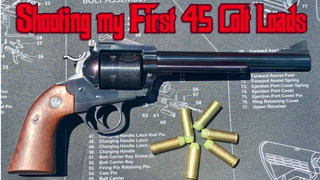 Shooting my First 45 Colt Loads in my Ruger Blackhawk Bisley Revolver