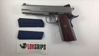 Installing grips on a 1911 using Lok Grips