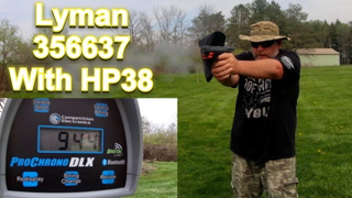 Lyman 356637 147gr 9mm with HP38 Velocity Test