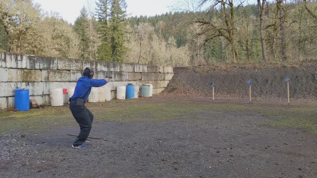 Shooting and moving from right to left