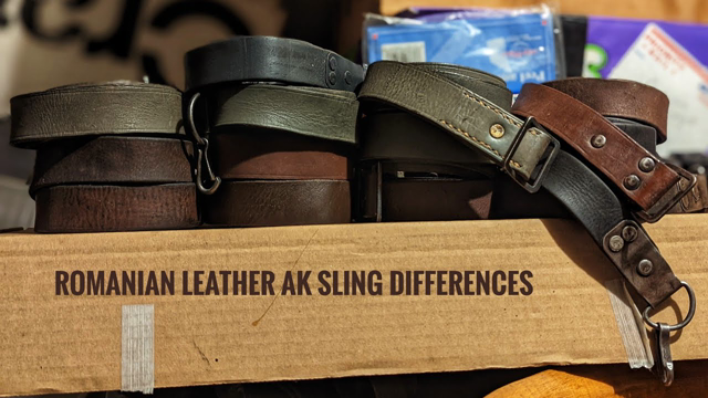 Surplus Romanian Leather AK-47 RPK SVD Sling Differences: 1 Rivet? Stitched? Black , Brown, Gray?