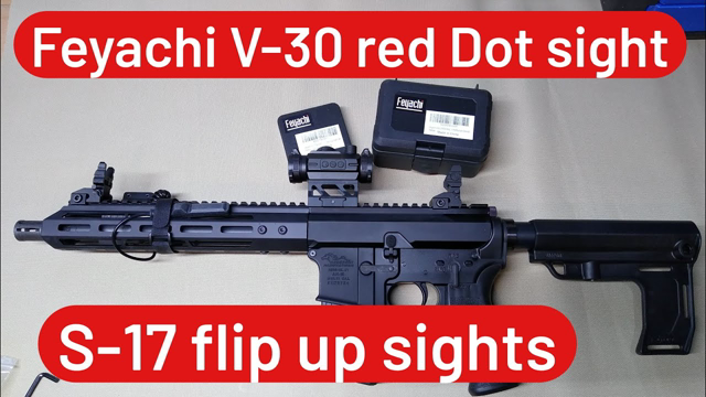 Feyachi V-30 red Dot sight and f-17  backup iron sights. feyachi Black Friday sales event.