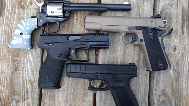 Glock 44 vs. Taurus TX 22 vs GSG 1911 Vs Heritage Rough Rider Revolver Nuff Said