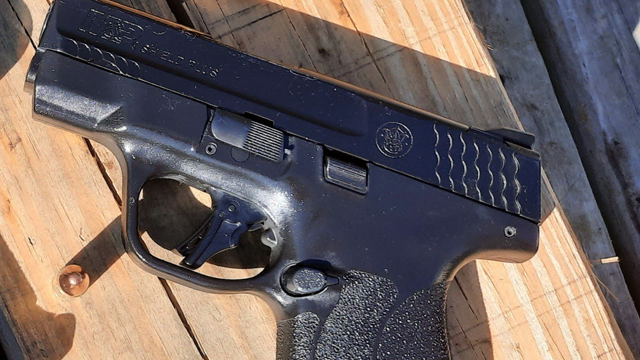 Smith&Wesson M&P9 Shield Plus Shooting At 11 Yards From The Bench With Callaway Ballistics 115 GRTMJ