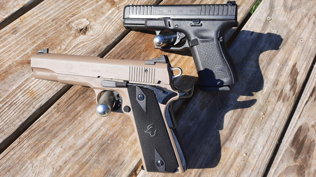 Glock 44 Vs. GSG 1911 Carl Vs. Rusty 22 LR Showdown.