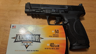 Smith&Wesson M&P 2.0 10mm It Doesn't Like Armscor 40 but likes the 10mm. Plinking with some 40.