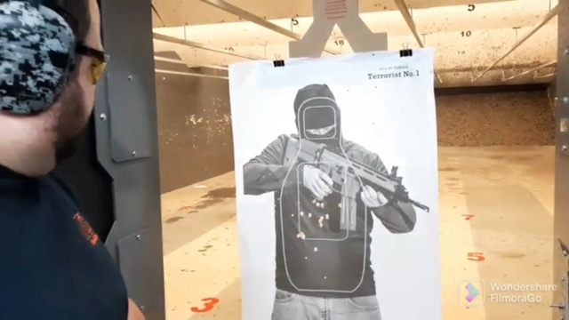 M&P 2.0 10mm at 7 yards, with 180 GR FMJ Flatnose