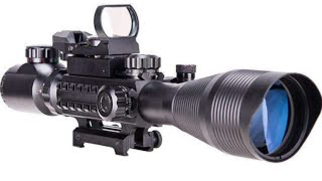 Pinty Rifle Scope. Scope, Laser,  And Reflex Sight, All In One.